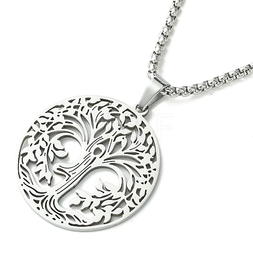 Stainless Steel Pendant Necklaces NJEW-L117-03C-P-1