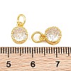 Brass Pave Cubic Zirconia Charms CU-CBA3D67-02G-10-3