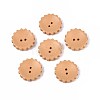 Spray Painted Natural Wood Buttons WOOD-T032-34B-1