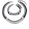 Alloy Polyester Black White Necklace & Bracelet Set FS-WG59022-02-3