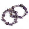 Unisex Chip Natural Amethyst Beaded Stretch Bracelets BJEW-S143-13-7