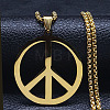 Stainless Steel Peace Sign Pendant Necklaces FS-WGCCA7A-01-1