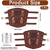 1 Pair Adjustable PU Leather Cord Bracelet with Glass Bottles AJEW-CL0002-53A-2