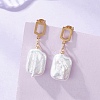 Rectangle Natural Baroque Pearl Keshi Pearl Dangle Stud Earrings EJEW-JE07002-1