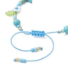 2Pcs 2 Colors Ocean Theme Synthetic Turquoise & Glass Seed Beaded Bracelets BJEW-MZ00305-6