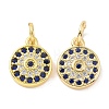 Golden Brass Micro Pave Cubic Zirconia Pendants KK-L209-039G-06-1