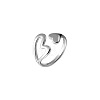 Hollow Out Heart 925 Sterling Silver Cuff Rings WG3081F-01-5