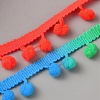 Rainbow Color Nylon Cotton Pom Pom Trim Ball Fringe Lace Trim Ribbon OCOR-WH0082-338-2-1