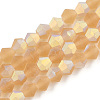 Imitate Austrian Crystal Bicone Frosted Glass Beads Strands EGLA-A039-T3mm-MB18-1