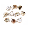 Electroplate Natural Sea Shell Pendants SSHEL-Q100-11A-KCG-1
