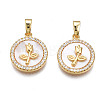 Brass Micro Pave Clear Cubic Zirconia Pendants KK-N233-165-2