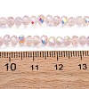 Electroplate Transparent Glass Beads Strands EGLA-A046-01A-15-4