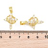 Brass Pave Clear Cubic Zirconia Pendants KK-CBA6A75-55B-G-3