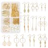 DIY Leaf & Pearl Dangle Earring Making Kits DIY-SC0016-50-1