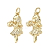 Brass Micro Pave Clear Cubic Zirconia Pendants CU-CBA9AFC-01G-27-1