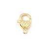 Heart Brass Lobster Claw Clasps KK-Z147-16G-1