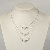 Brass Textured Beads Round Three Tier Necklaces NJEW-JN00610-01-2