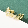 Brass Micro Pave Clear Cubic Zirconia Cuff Rings for Women RJEW-A088-04G-1