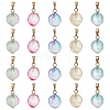20Pcs 5 Colors Two Tone Transparent Spray Painted Glass Pendants GLAA-YW0001-95-1