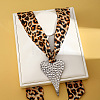 Cloth Leopard Print Scarf Necklaces with Alloy Pendant FS-WG91A7A-14-1