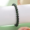 Natural Chrysocolla and Lapis Lazuli Round Bead Stretch Bracelets BJEW-L593-D03-2