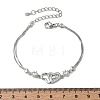 Brass Crystal Rhinestone Couple Heart Link Bracelets for Women KK-CBA7878-02G-3
