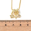 Brass Pave Clear Cubic Zirconia Pendant Box Chain Adjustable Slider Necklaces NJEW-D348-03C-G-5