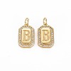 Brass Micro Pave Clear Cubic Zirconia Pendants KK-S356-767B-1
