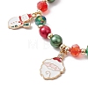 Alloy Enamel Santa Claus Christmas Tree Charm Bracelets BJEW-TA00465-3