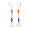 Natural Malaysia Jade with Alloy Elephant Long Dangle Leverback Earrings EJEW-JE04910-05-2
