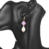 Shell Pearl & Porcelain Beads Dangle Earrings EJEW-JE07202-3