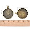 Tibetan Style Flat Round Alloy Big Pendant Cabochon Settings TIBEP-Q049-09AB-NR-3