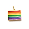 Pride 304 Stainless Steel Enamel Pendants STAS-B079-01G-13-1