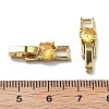 Rack Plating Brass Micro Pave Cubic Zirconia Watch Band Clasps KK-A234-016G-04-3