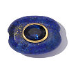 Brass Micro Pave Cubic Zirconia & Lapis Lazuli Beads GG-OY001-06G-05-1