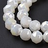 Electroplate Opaque Glass Beads Strands EGLA-H101-01F-4