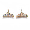 Brass Micro Pave Clear Cubic Zirconia Peg Bails KK-S359-092-RS-2