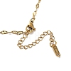 Ion Plating(IP) 304 Stainless Steel Textured Dapped Chain Necklace NJEW-D045-02G-3