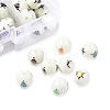 80Pcs 8 Colors Christmas Opaque Glass Beads EGLA-YW0001-03-5