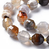 Natural Striped Agate/Banded Agate Beads Strands G-T131-120-3