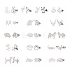 16 Pairs 16 Style Crocodiles & Dog & Swan & Hedgehog & Dinosaur & Bird 304 Stainless Steel Stud Earrings EJEW-CF0001-02P-11