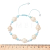Adjustable Ocean Turtle Synthetic Turquoise & Dyed Round Natural Howlite & Imitation Pearl Braided Bead Anklets for Womem AJEW-AN00785-2