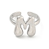 Brass Letter Open Cuff Rings for Women RJEW-G313-01M-P-2