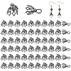 80Pcs Flower Rack Plating Brass Filigree Bead Cap Bails KK-FH0008-45B-1
