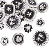 15Pcs 5 Styles 1-Hole Alloy Enamel Shank Buttons BUTT-TA0001-47B-2