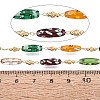 Picasso Style Handmade Brass & Glass Beaded Link Chains CHC-Q021-05G-3