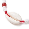 Natural Gemstone & Cowrie Shell Beads Braided Bead Bracelets BJEW-MZ00318-3