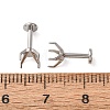 304 Stainless Steel Prong Earring Settings SA-CBA8B85-11D-01-2