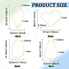 16Pcs 4 Style Heart & Egg & Polygon & Fan Brass Hoop Earrings Findings KK-BC0011-93-2