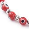 Handmade Round Evil Eye Lampwork Beaded Stretch Bracelets BJEW-JB05974-04-2